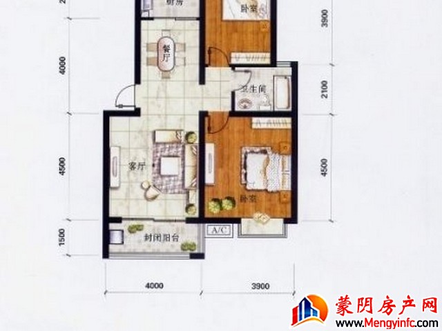 蒙阴县染织厂家属院 2室1厅 38平米 简单装修 8万元