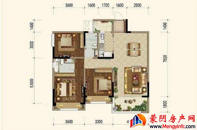 汶河小区(蒙阴) 3室2厅 130平米 精装修 82万元